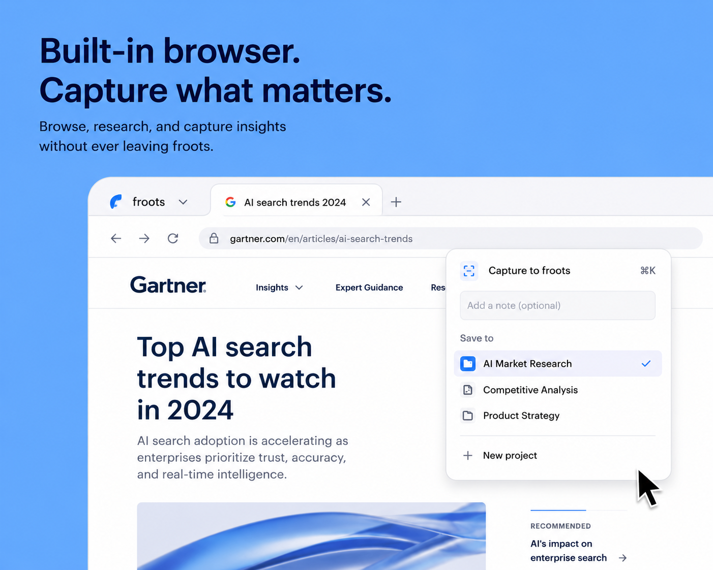 Froots built-in browser